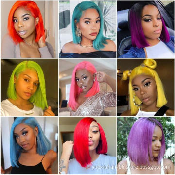Wholesale Virgin Brazilian HD Full Lace Frontal Wigs Natural Transparent Lace Front Human Hair Wig for Black Women Bob wigs